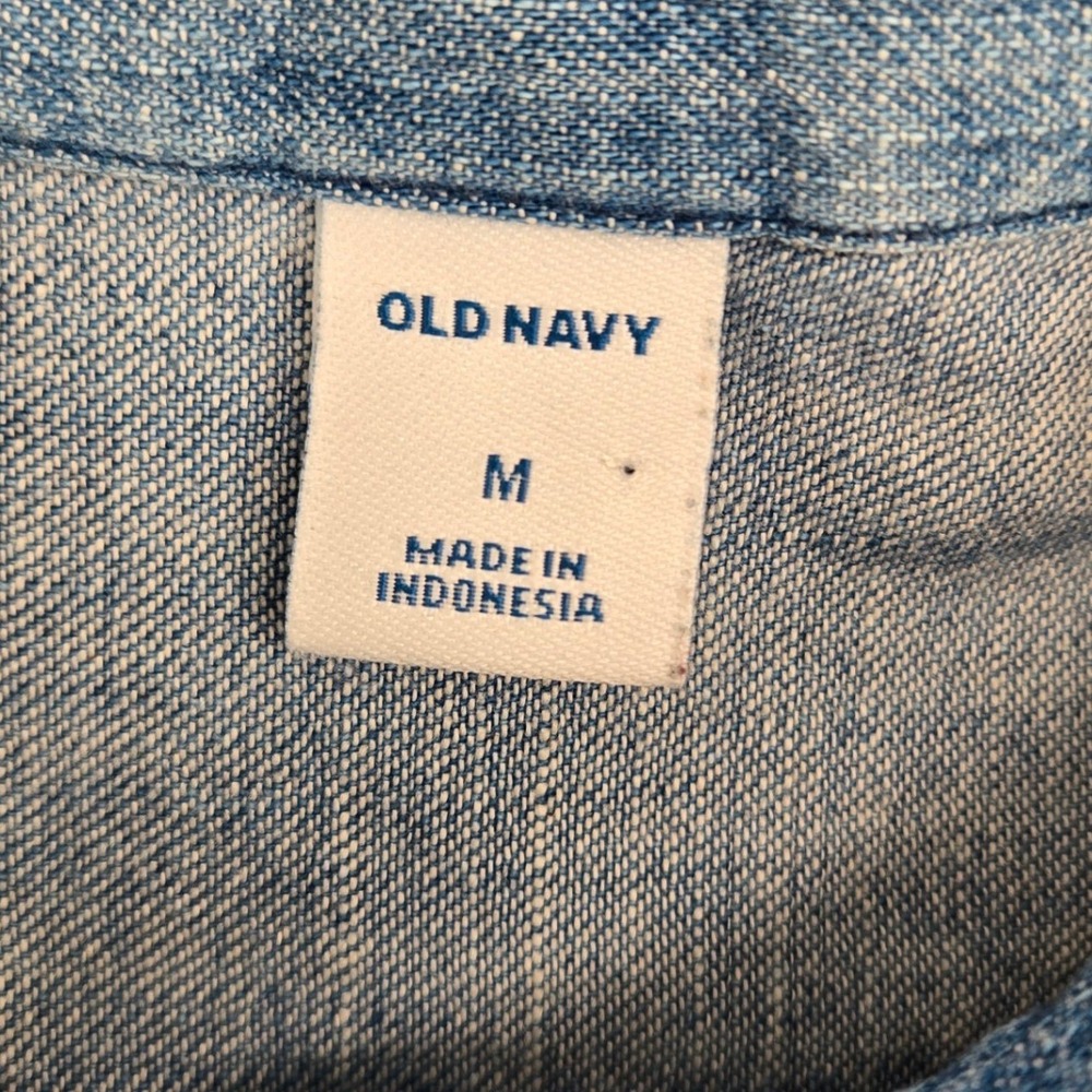 Old Navy M Chambray Shirt Dress Womens Blue Denim Casual Minimalist - Picture 4 of 8